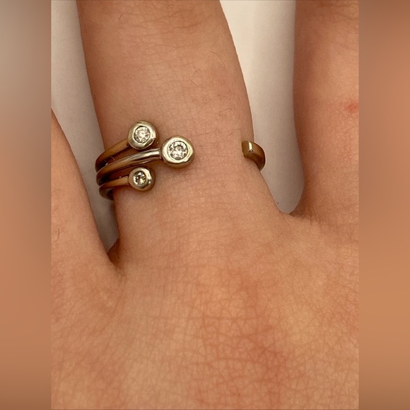 14K White Gold ED Diamond Ring | 2 g | Size 5 | Modern Wrap Design - Picture 3 of 9